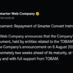 Bitcoin Treasury Firm Smarter Web Sells 177 BTC in Early Debt Repayment Move