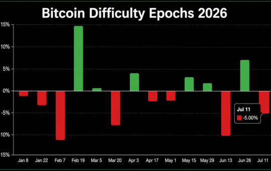 Bitcoin’s 14th Difficulty Reset Slashes Mining Pressure by 6.7 Trillion