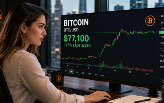 BTC consolidates near $77,000 as traders take $1.72B in profits